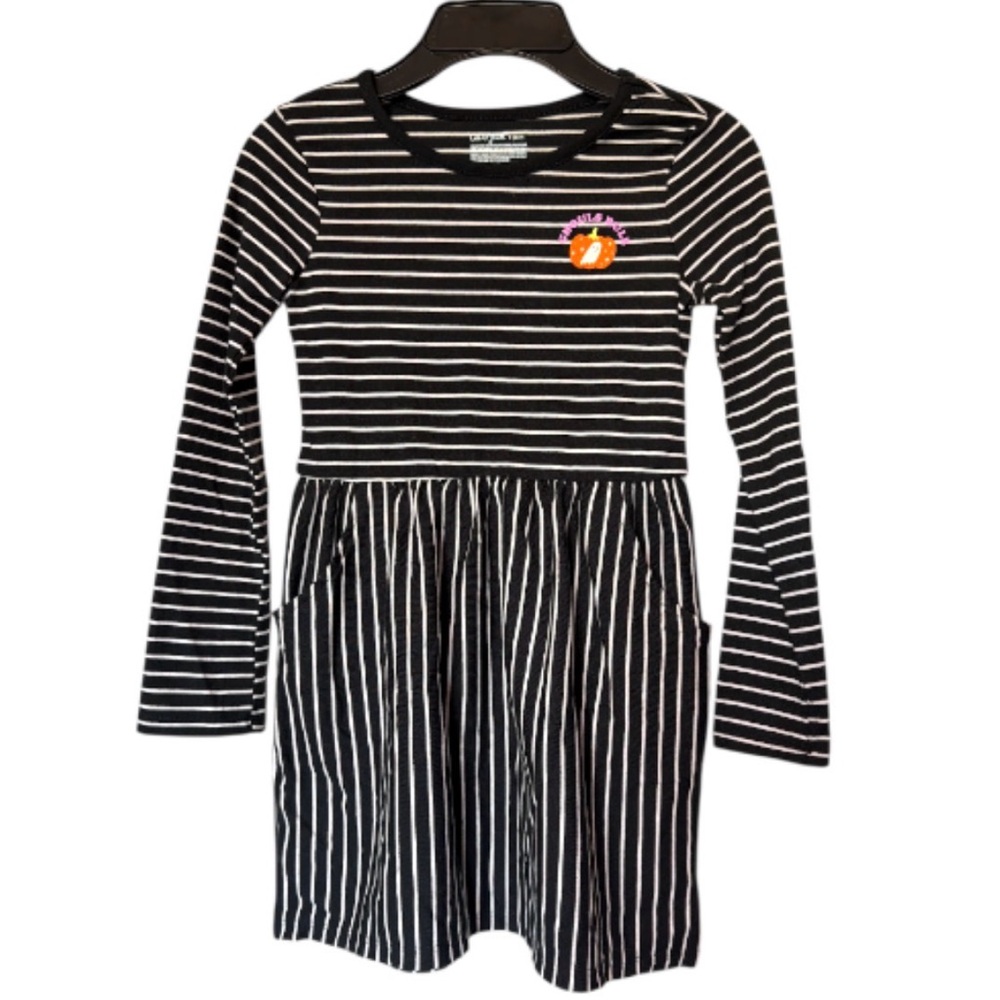 Striped Black and White Kids Dress